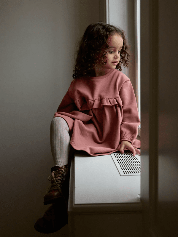 Kilano Loose Sweat Dress - Withered Rose
