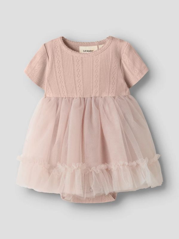 Fanella Body Tulle Dress - Peach Whip 