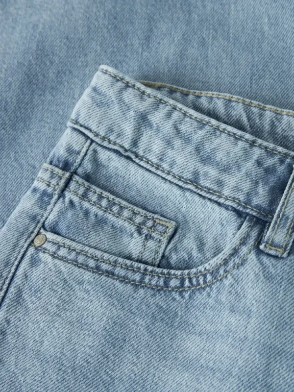 Bett Denim Straight  Pant -  Light Blue Denim