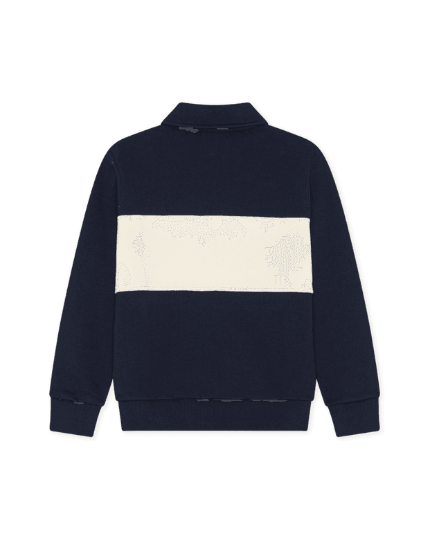 Zipper Rugby Sweatshirt - Dark Navy Blue