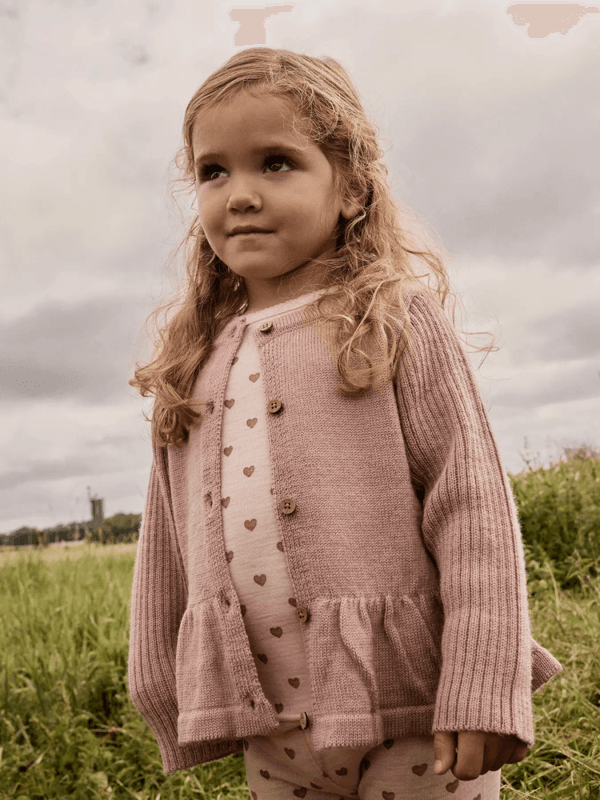 Noel Nia Wool Ls Slim Top - Morganite Heart